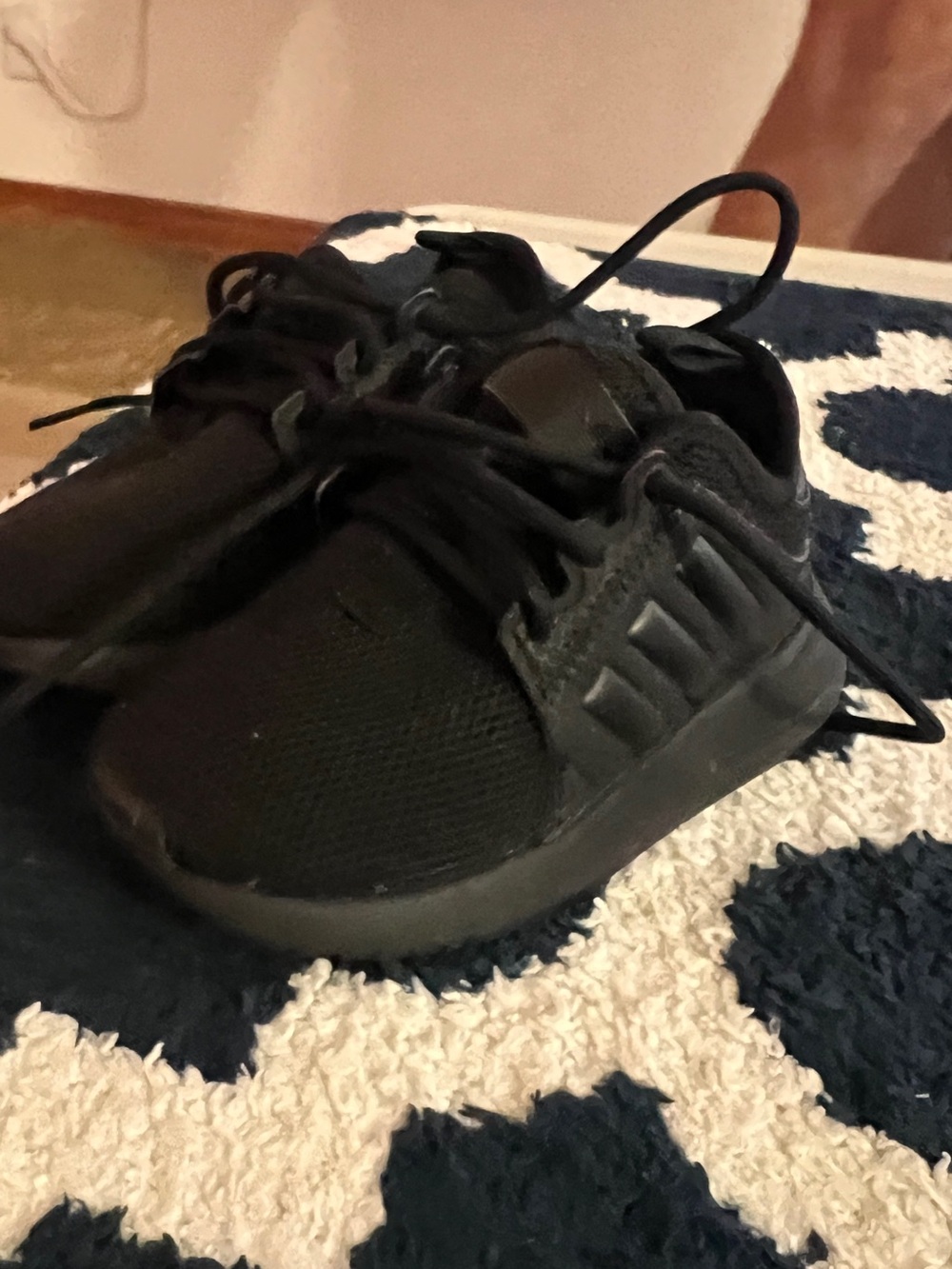 Kids Black Athletic adidas Sneakers - Lightweight Lace-Up